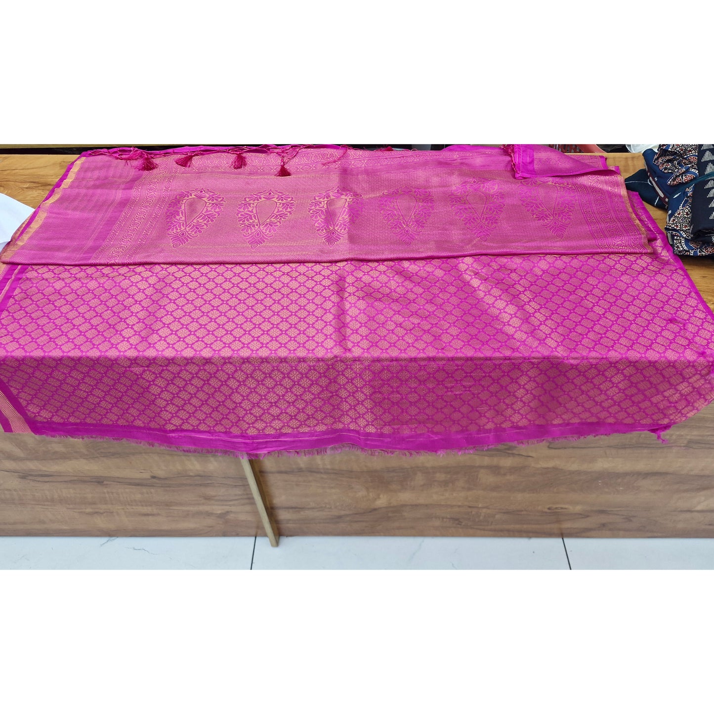 Magenta Pink Banarasi Art Silk Saree