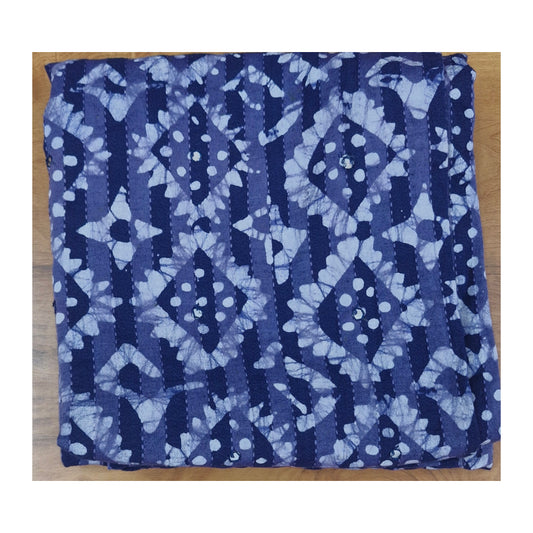 Batik-Print Indigo Blue Churidar Set