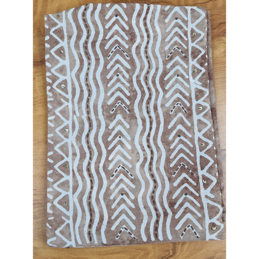 Mocha Brown Batik Print Churidar Set