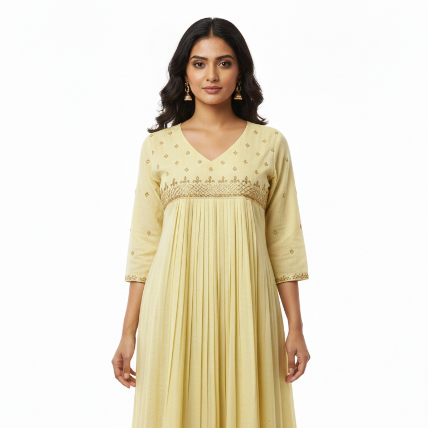 Pale Primrose Empire-Waist Anarkali