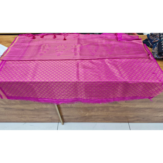 Magenta Pink Banarasi Art Silk Saree