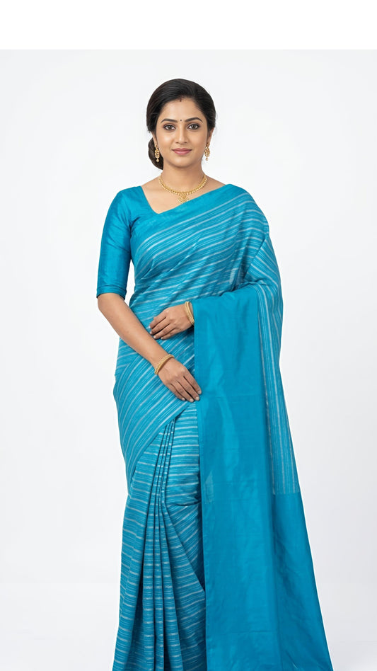 The Celestial Azure Kanchipuram Silk