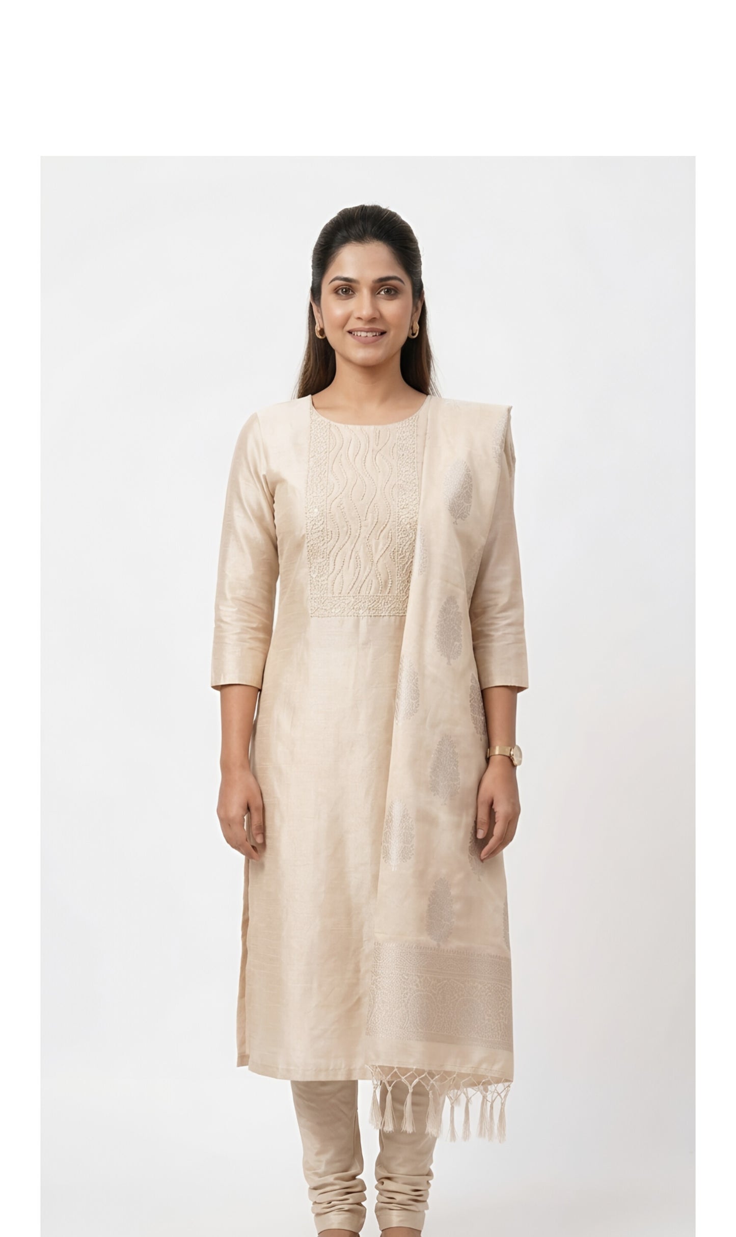 Champagne Heritage Churidar Set