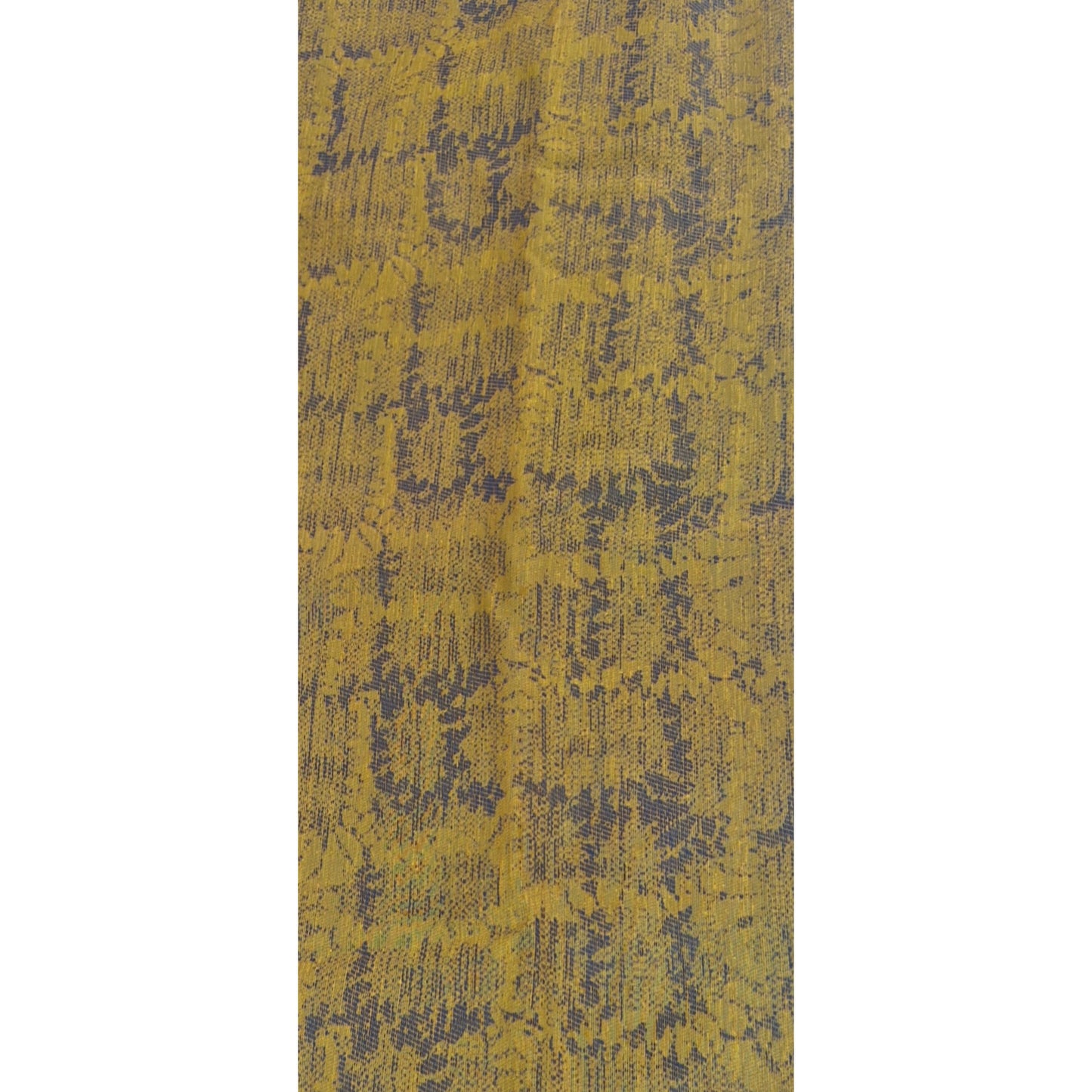 Mustard Yellow Ajrakh Hand-Block Printed Cotton Saree