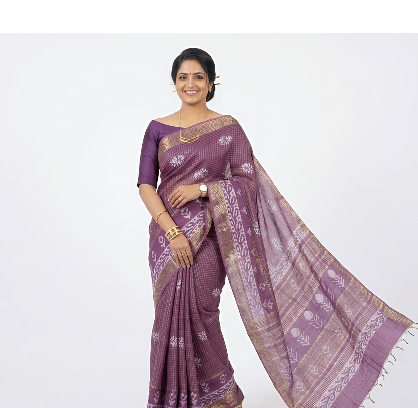 Lavender Orchid Chanderi Silk