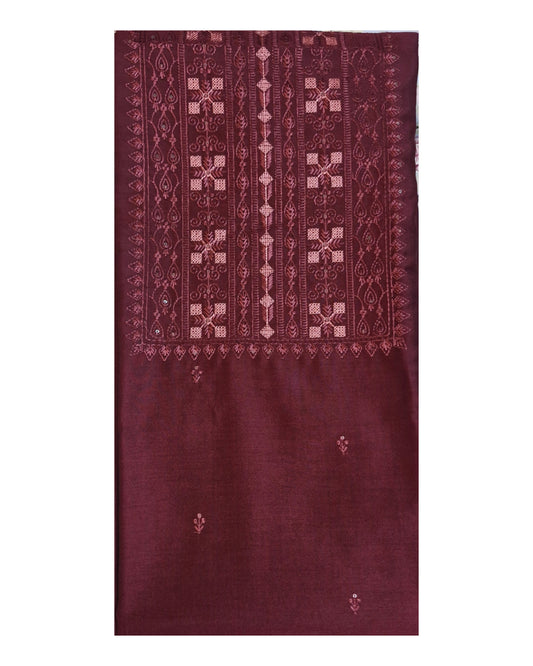 Dark Maroon Embroidered Churidar