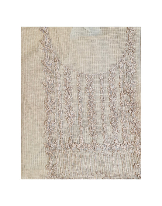 Light Beige Cotton-Silk Churidar Set