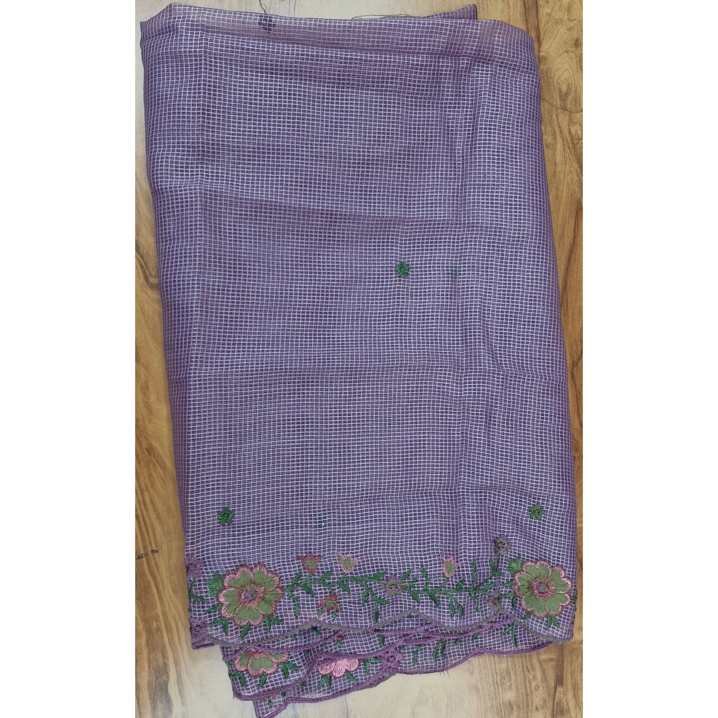 Dusty Mauve Floral Embroidered Churidar Set