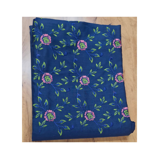 Deep Navy Embroidered Churidar Set
