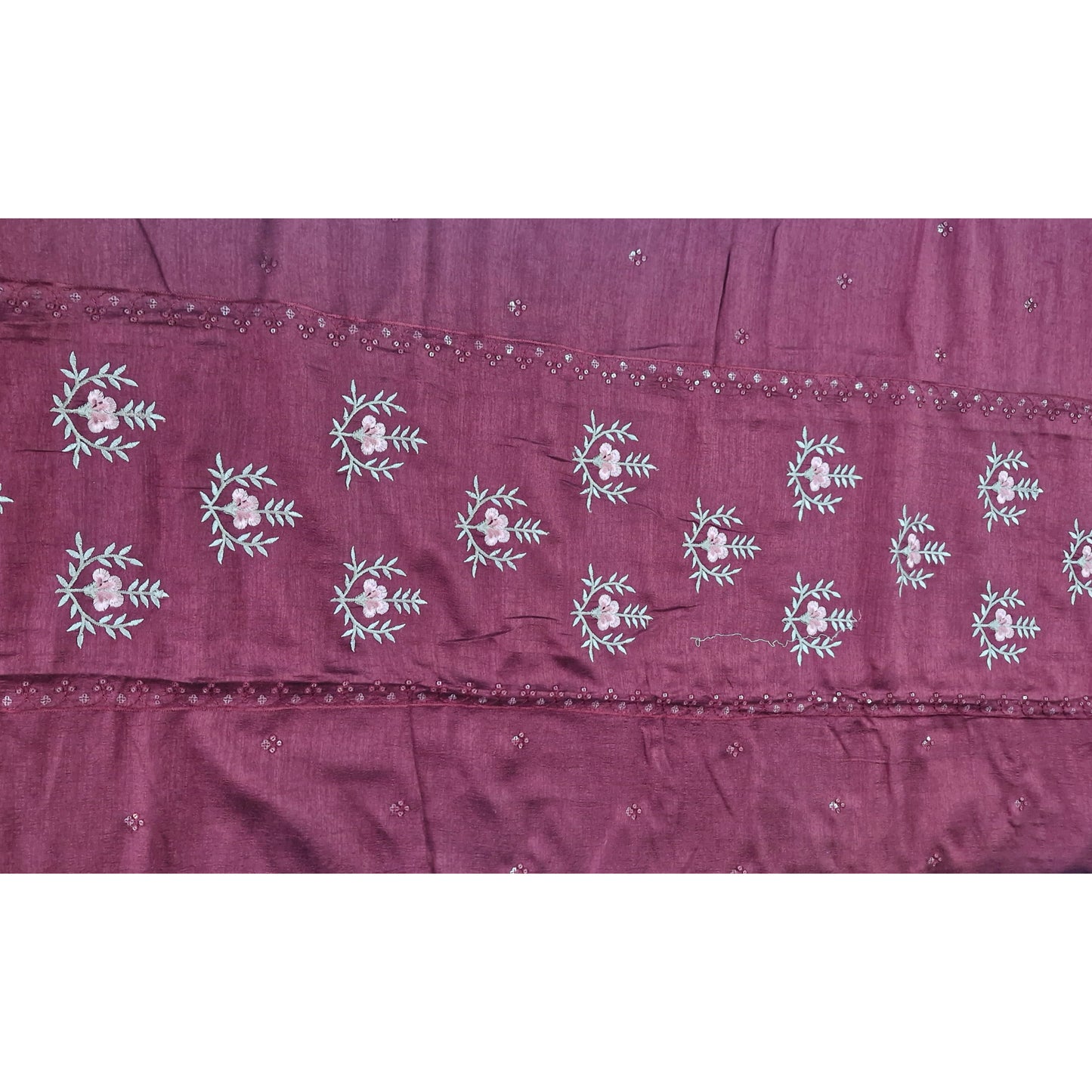 Aura Bloom Dark Maroon Churidar Set